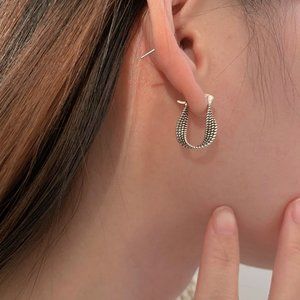 Vintage 925 Silver Earrings for Women New Fashion Creative Twist Winding